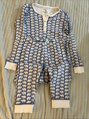 Roller Rabbit Blue and White Elephant Pajama Set
